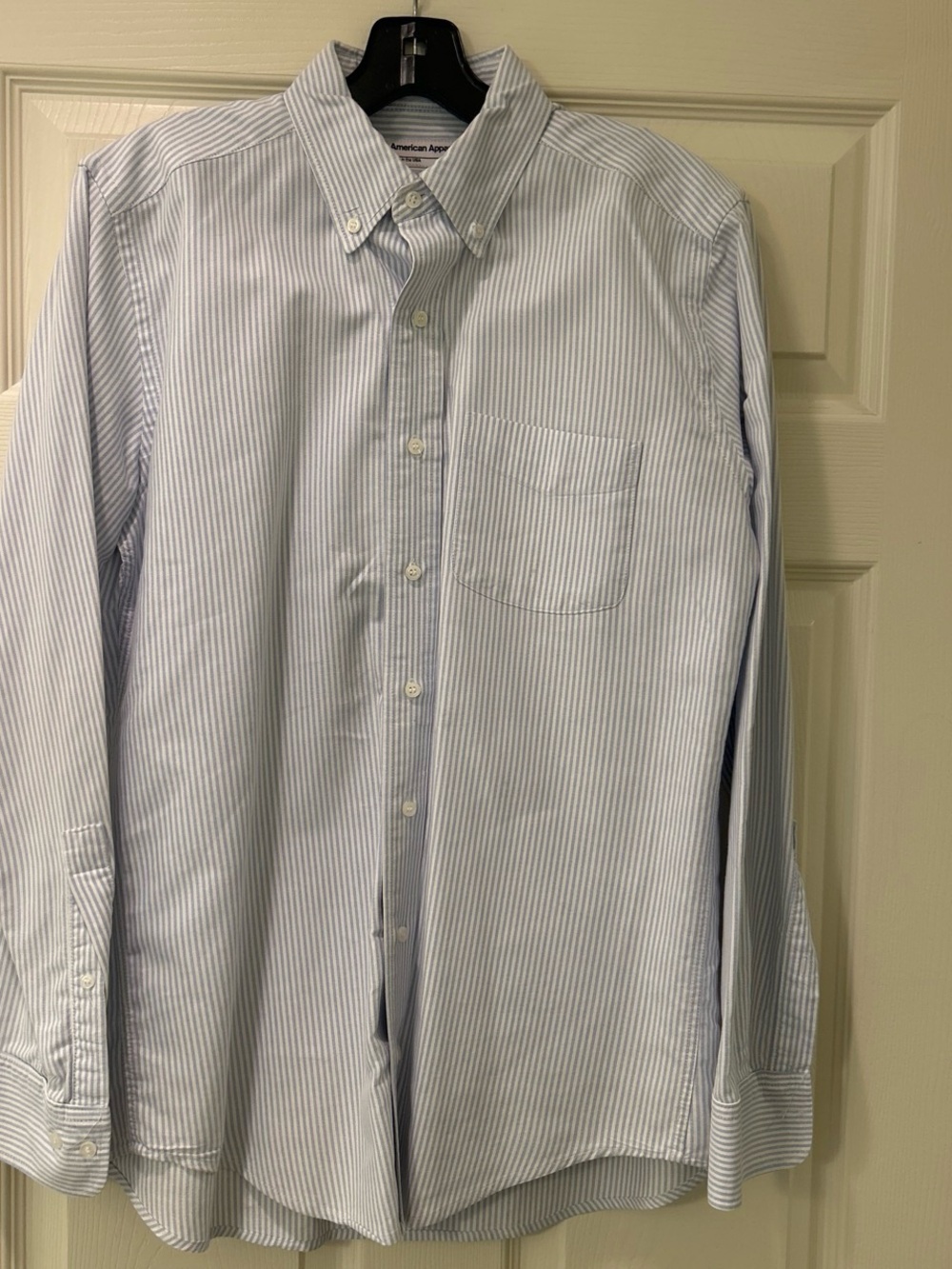 American Apparel Light Blue Pinstripe Button-Down Shirt -